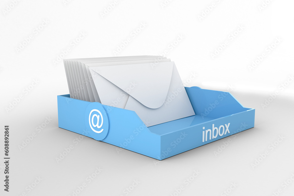 Poster digital png illustration of email inbox with envelopes on transparent background