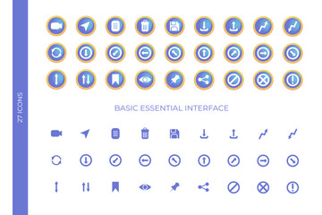 Basic Essential Interface Icon Set