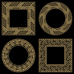 Set. Ornament. Venzel. Logo, template, labels and icons. Vector.