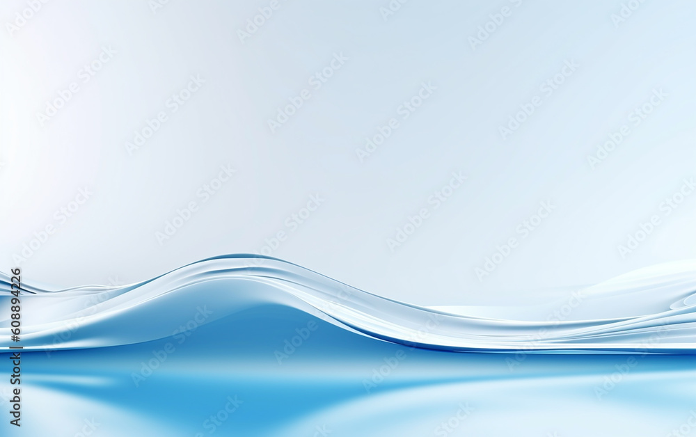 Wall mural image of water waves. soft water waves gently oscillate. the blue light within the water slowly fade