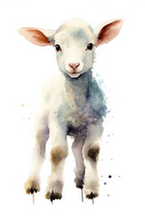 lamb watercolor, generative ai