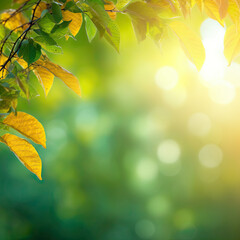 Obraz premium Frame of green leaves background ,Generative AI
