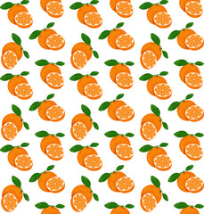 Orange fruit seamless pattern background. Seamless pattern with oranges summer 
