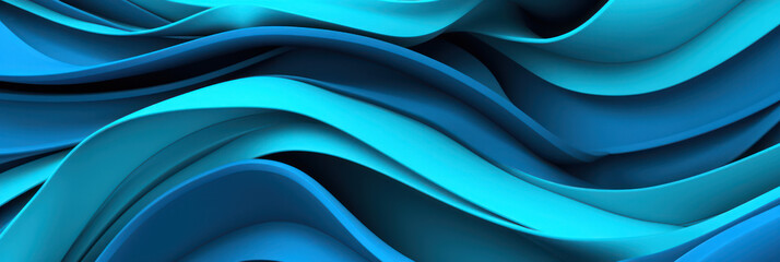 Abstract blue wallpaper with smooth waves on dark background