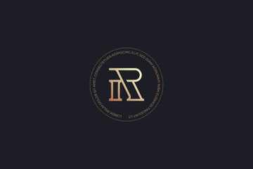 R monogram modern style creative golden wordmark design typography illustration, r golden monogram, r initials, r royal elegant
