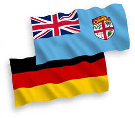 Obraz premium Flags of Republic of Fiji and Germany on a white background