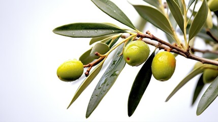 green olives on branch