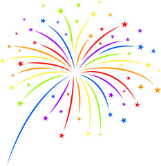 Firework with rainbow colors. LGBT Pride Month symbol. Vector illustration.