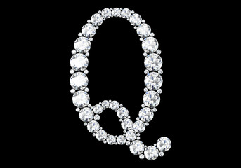 Diamond letters with gemstones (high resolution 3D image)