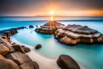 view at sunset, seashore, coastline, beach