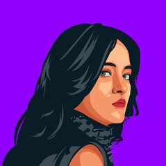 portrait of a girl with red lips