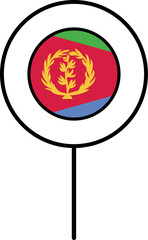 Eritrea flag circle pin icon.