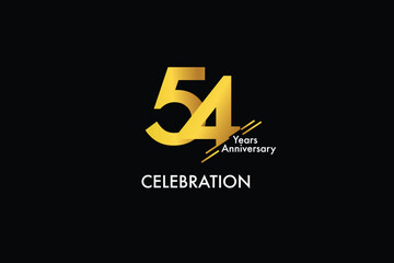  54th, 54 years, 54 year anniversarygold color on black background abstract style logotype. anniversary with gold color isolated on black background, vector design for celebration vector