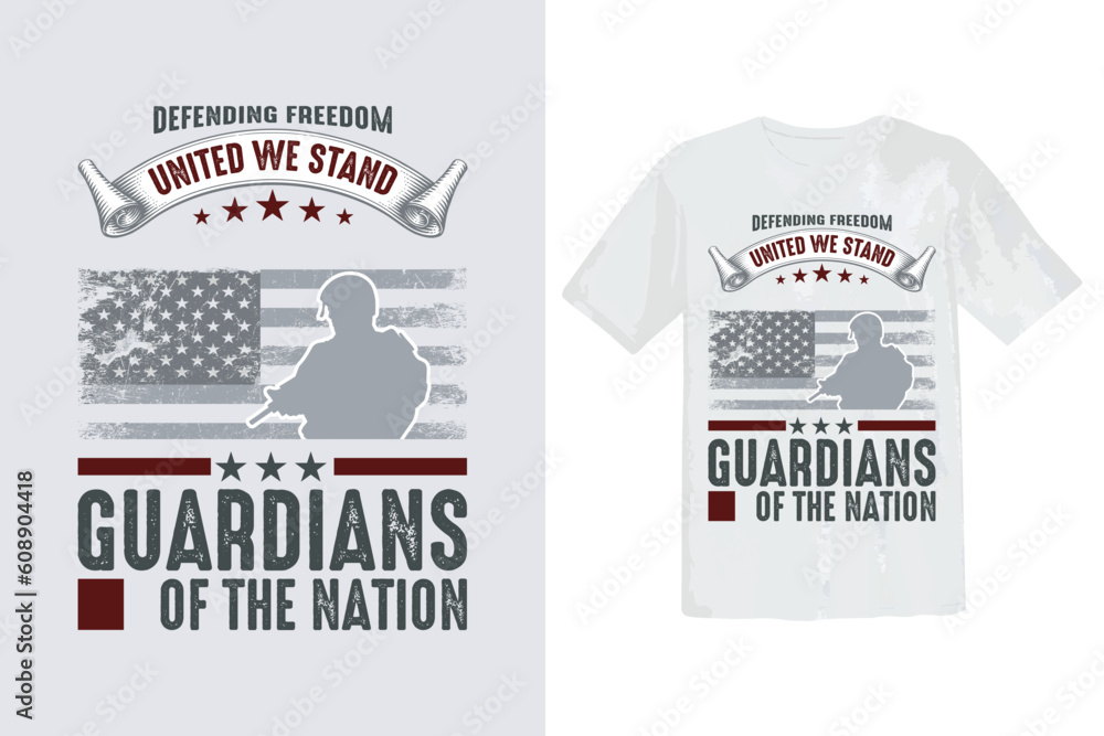 Wall mural US. Army T-shirt Design- Proud Soldier Of The US Military vector design template