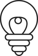 日用品線画イラスト　電球
