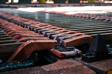 Process of copper refinement in electrolysis bath at plant