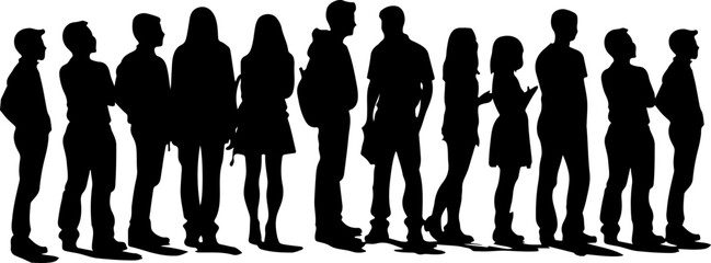 Group of People Silhouette Illustration
