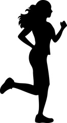 Fototapeta na wymiar Woman Running Silhouette Illustration