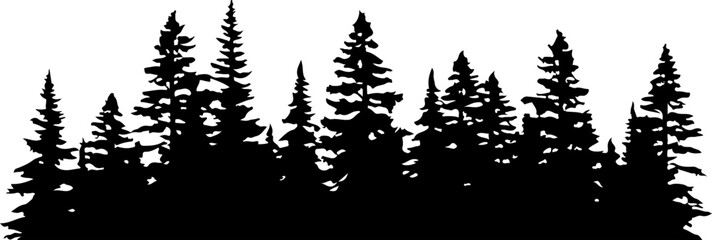 Treeline Forest Silhouette Illustration