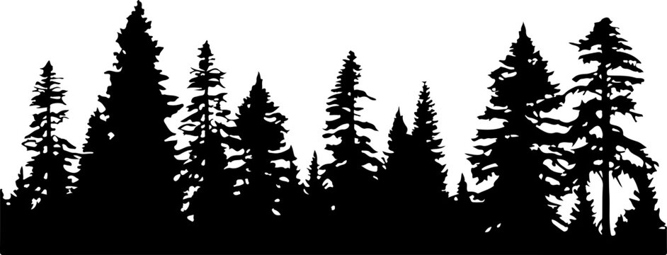 Treeline Forest Silhouette Illustration