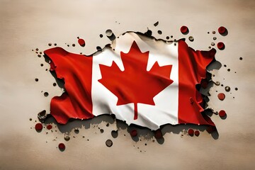 A distressed grunge Canadian flag. (AI-generated fictional illustration)
