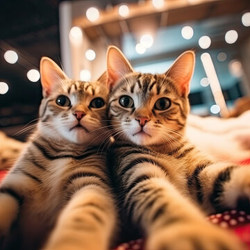Cats taking a selfie ,Generative AI