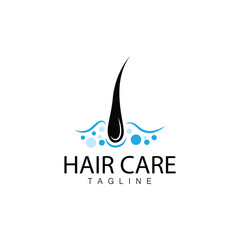 Naklejka premium Hair Care Logo, Hair Skin Vector, Minimalist Simple Icon Template Design