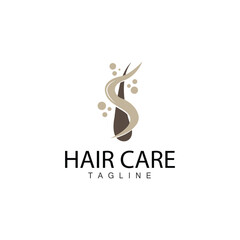 Fototapeta premium Hair Care Logo, Hair Skin Vector, Minimalist Simple Icon Template Design