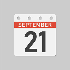 Icon page calendar day - 21 September