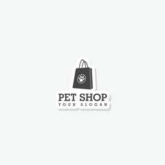 Pet shop bag logo sticker icon