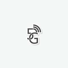 5g wireless mobile internet sticker icon