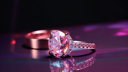 Macro Close-up look of diamond ring .generative ai