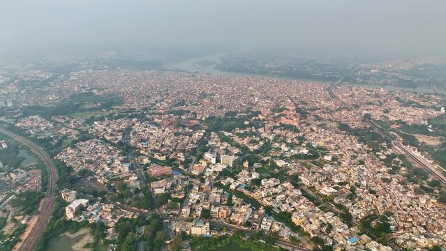 aerial view of landscape Hindu historical & mythological place in India 