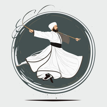 dancing sikh man white robe gray circle clip art preview