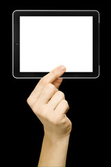tablet on the black backgrounds