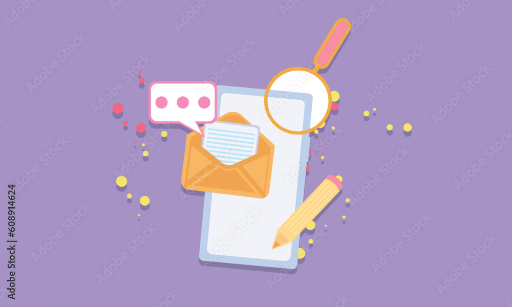 Aufkleber mail envelope icon with notification new message in mobile phone. minimal email letter with pop up s