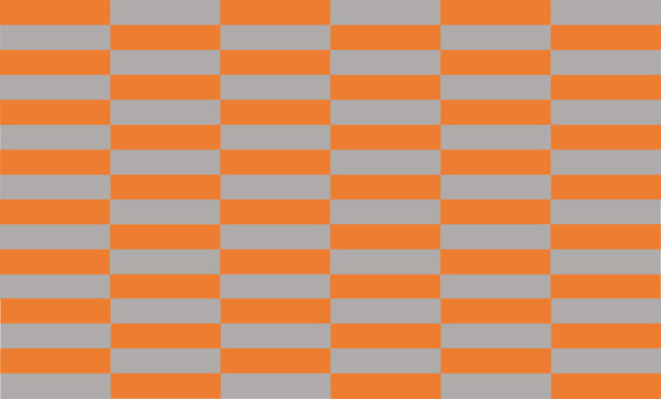 Pastel checkerboard table. Orange, blue, gray chess table vector background image Checkerboard, repeat seamless pattern design for fabric printing, strip orange