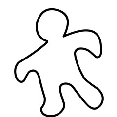 Chalk Outline Of Dead Body Vector 