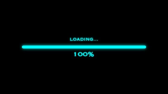 Loading progress bar. Loading Animation Icon on transparent background. Download progress from 0 to 100%. Preload animation. Animation 4K with Alpha Channel