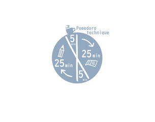 ポモドーロテクニック　時間管理　イラスト