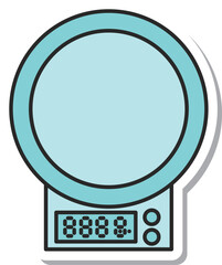 Fototapeta premium ステッカー風日用品イラスト 電子計量器 