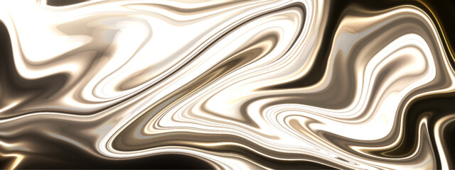 Fototapeta premium Abstract golden and chocolate fluid holographic liquid colorful background, design for banner, poster, wallpaper and many more.
