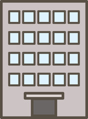 ビルのシンプルなピクトグラムイラスト