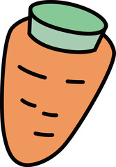 野菜のカラー単品アイコン　人参