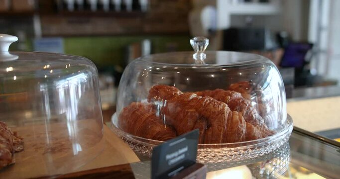 croissants on display at a cafe