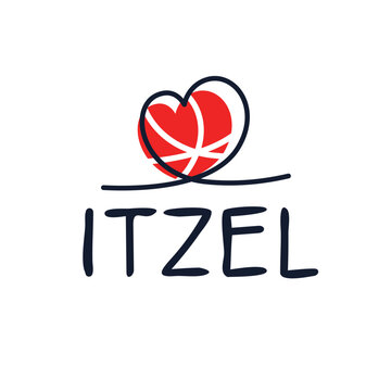 Creative (Itzel) name, Vector illustration.