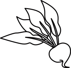 野菜の線画単品アイコン　カブ