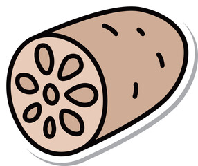 ステッカー風野菜単品アイコン　レンコン