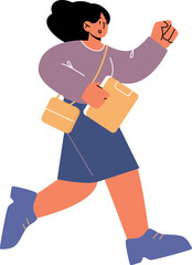 Running woman character