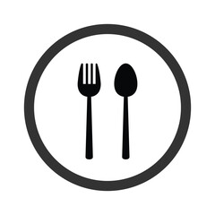 Fork and spoon icon. vector illustration.